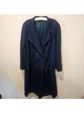 Women's ALORNA Teal Pure Wool Long Pea Coat Size 18/20